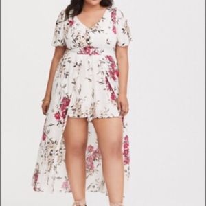NWT Torrid White Floral Challis Romper Size 20